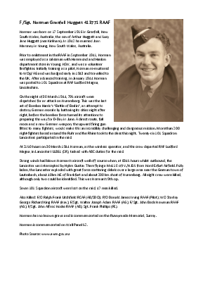 A preview of a PDF biography for Huggett, Norman Grenfell    